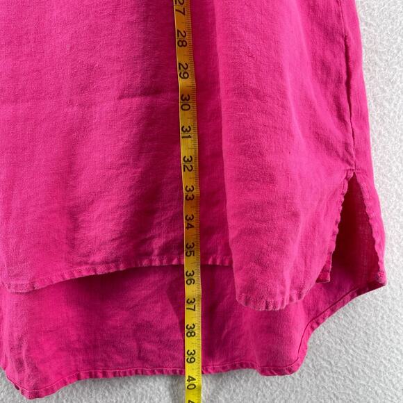 SIGRID OLSEN Dress L 100% Linen Woven Halter Sundress Shift Sleeveless Pink - Picture 10 of 11